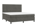 Upholstered bed base and mattress, Dark Grey, 160x200cm, Velvet KYMW70573