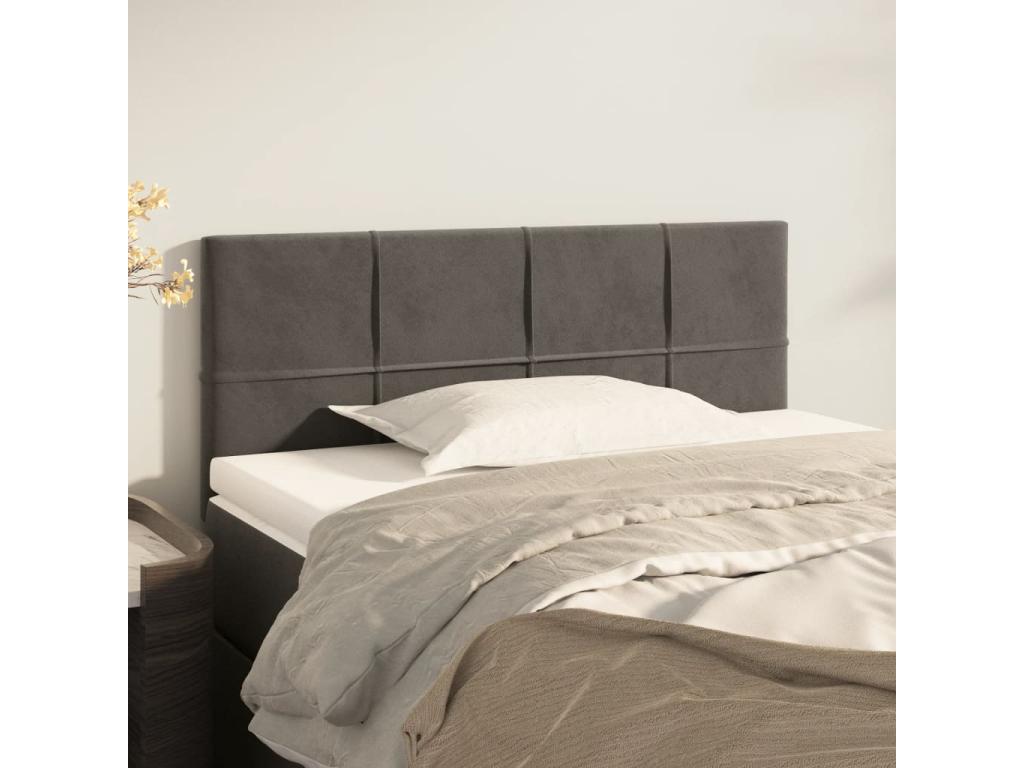 Dark Grey Headboard 90x5x78/88 cm Velvet TFBP85319