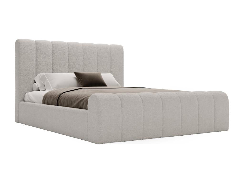 Lysvia Bed 160x200 Lysvia - Upholstered Bed with Storage Slatted Base Lysvia Adult Bed 160x200 Looped - Light Grey Anthology 15 XNMD79929