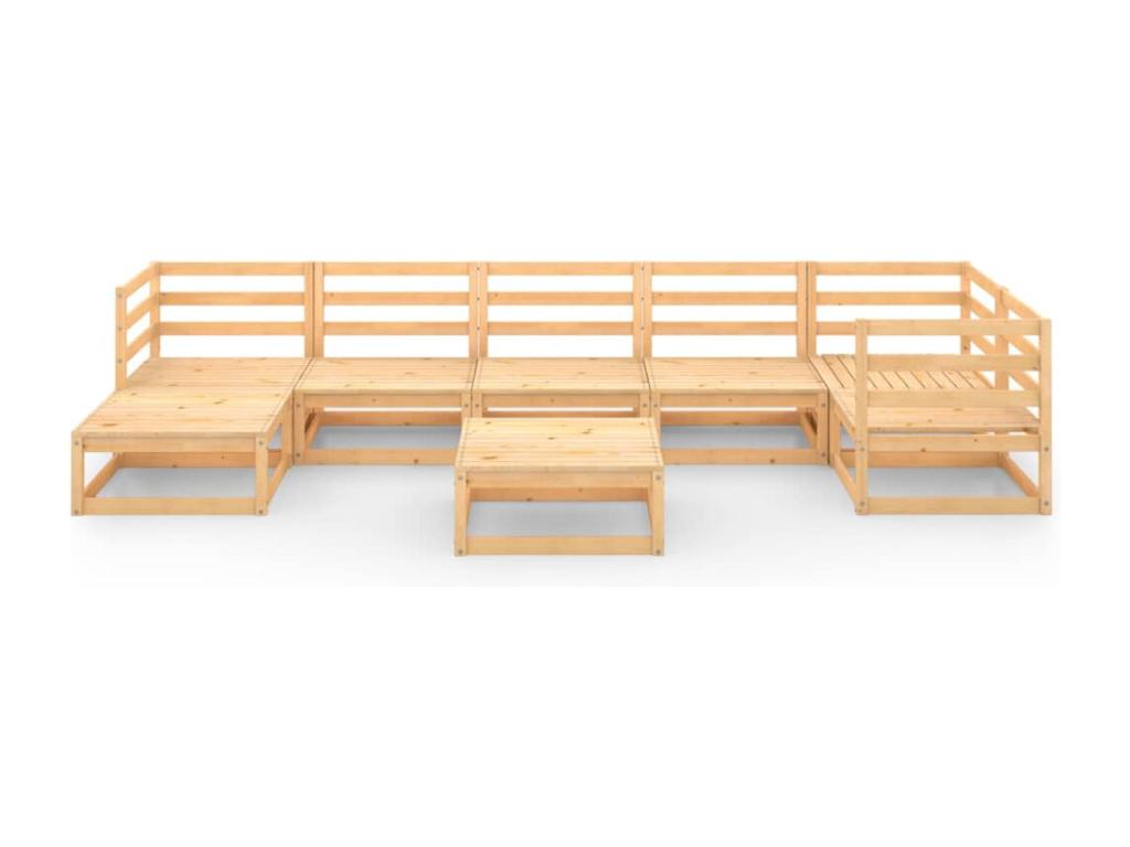 8-piece garden furniture set, solid pine wood, OAWG59502