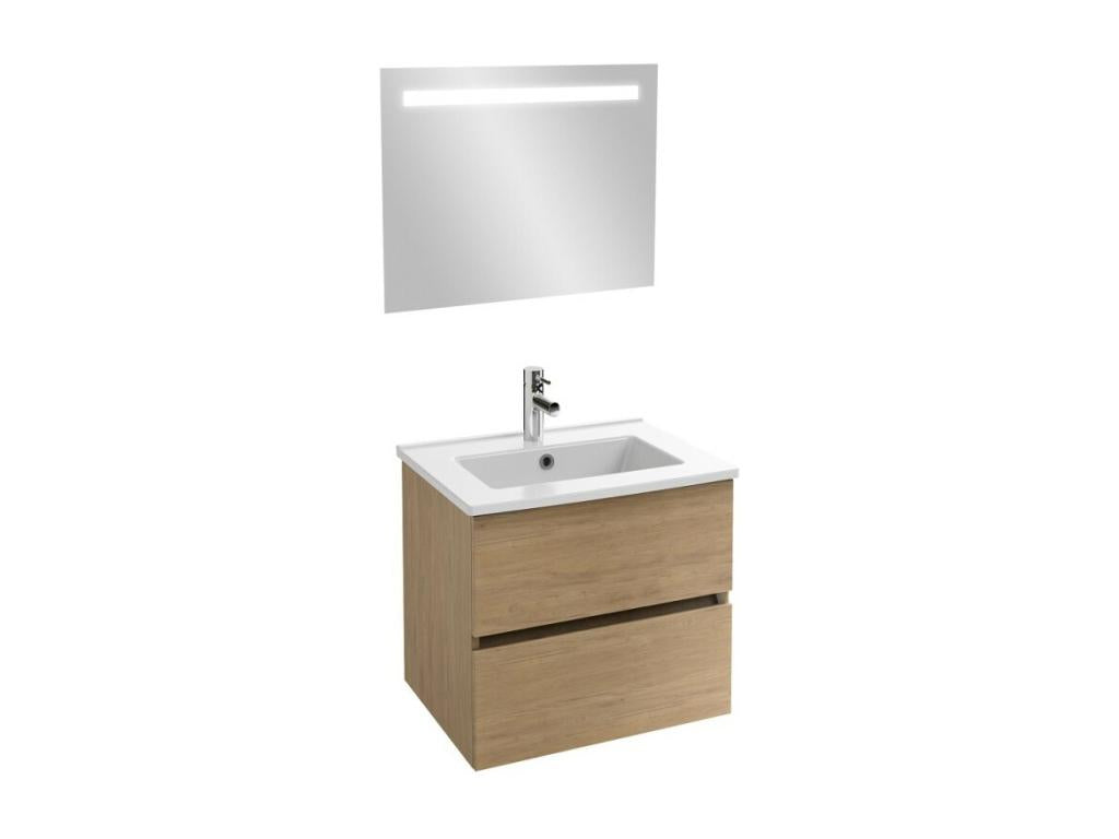 Dormeva Tolbiac 80cm washbasin unit in oak with LED mirror SACY41576