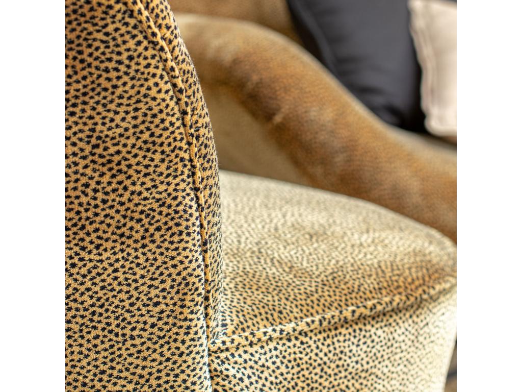 Dormeva - Swivel Armchair in Smooth Leopard Velvet, 61x70x73cm, Cosy GCBE54343