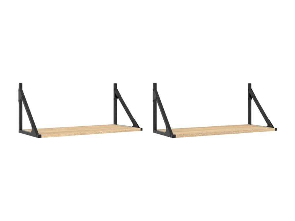 Zensova oak wall shelves, 2 pieces, 60x25x25.5 cm, ZJAS50816