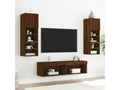 TV unit with LED lights, 2 pieces, brown oak, 60x30x30 cm, PYBP29427