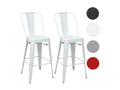 2x Dormeva-A73 bar stools, bar chairs with metal backrest, industrial style - white NIHZ66526
