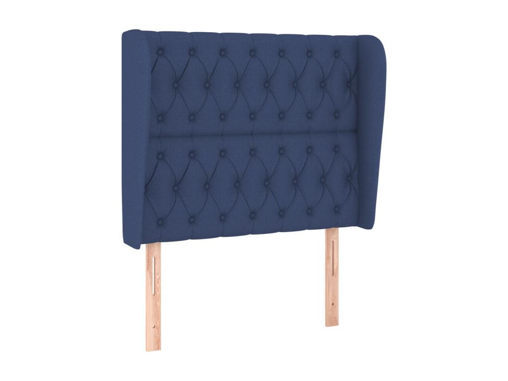 Headboard with wings, Blue, 93x23x118/128 cm, Fabric HCPM90154