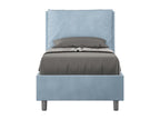 Dormeva light blue microfiber upholstered bed without slatted base 80x200 WVDS68918