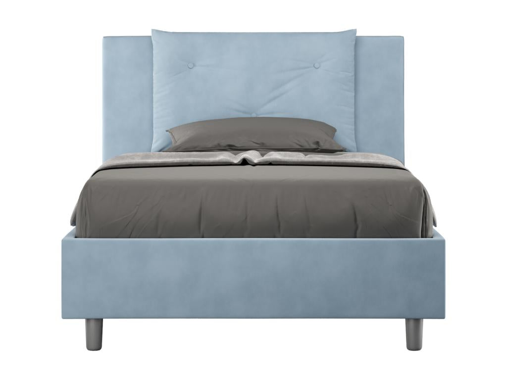Dormeva BVKP56985 Single Bed with Storage, Upholstered 120x190cm Light Blue Microfiber