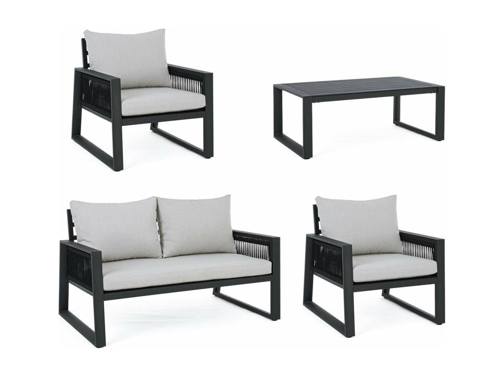 4-seater garden furniture set and coffee table - Dormeva EHSV64664
