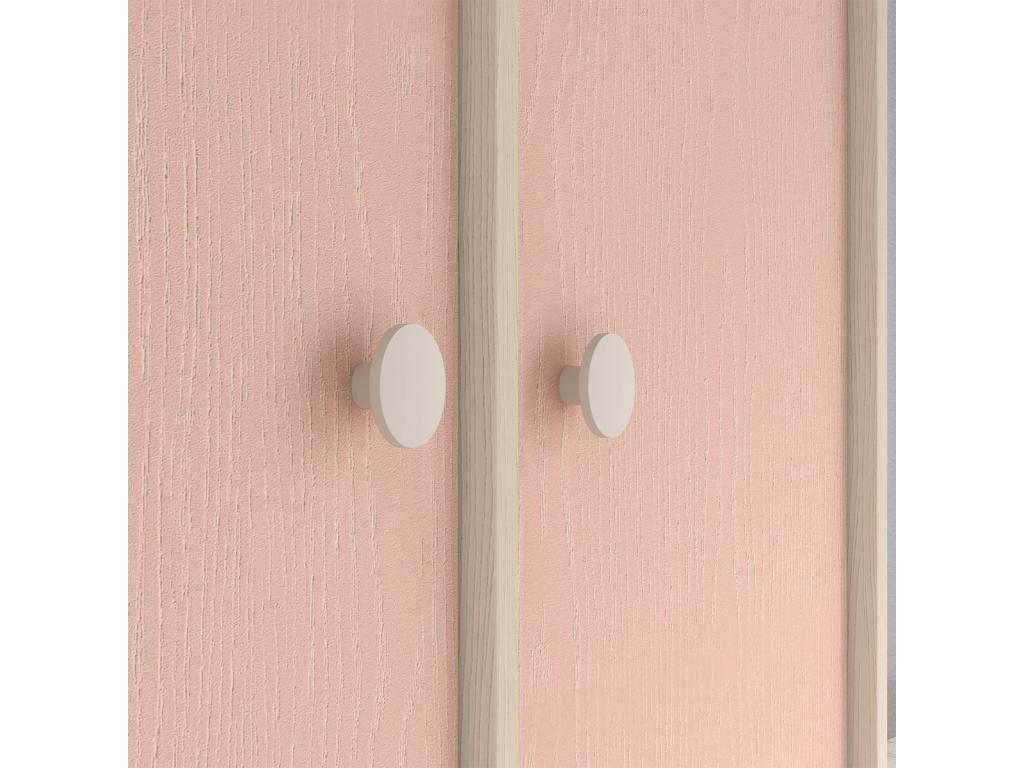 Lysvia 2-Door Wardrobe, Beige and Pink HVZA63147