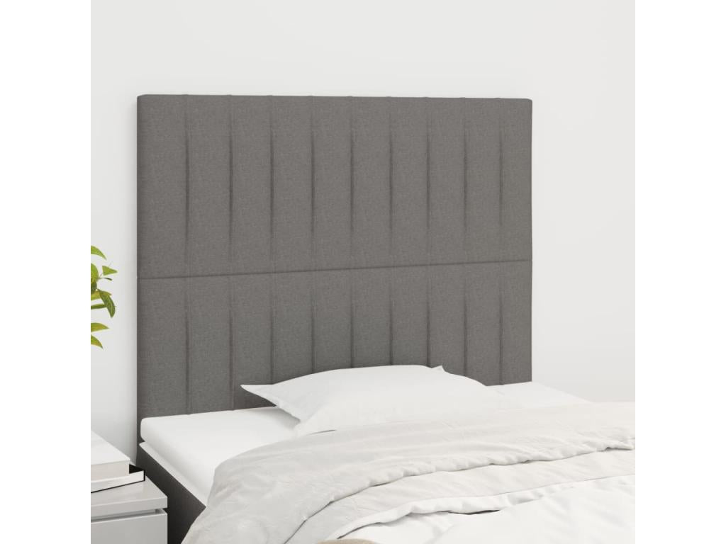 2-piece headboard, dark grey, 100x5x78/88 cm, fabric, KSHF17940