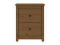 2-piece bedside tables, honey brown, 50x35x61.5 cm, solid pine wood, UUCE18240