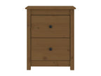 2-piece bedside tables, honey brown, 50x35x61.5 cm, solid pine wood, UUCE18240