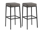 Set of 2 Bar Stools - Fabric / Black - Grey - Dormeva 85 VWIC11652