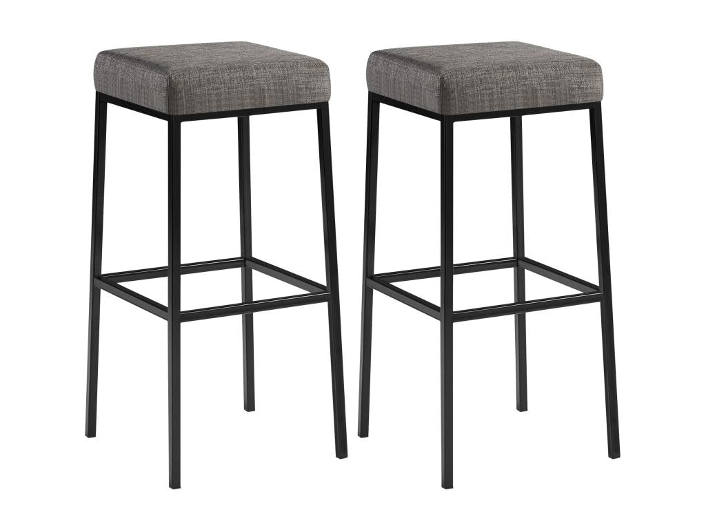 Set of 2 Bar Stools - Fabric / Black - Grey - Dormeva 85 VWIC11652