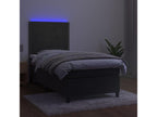 Dormeva bed base with mattress and LED, Dark Grey, 90x190cm, BOET18268