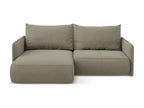 Dormeva THFR16313 Left-hand corner sofa bed in textured fabric - dark beige