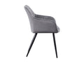 Set of 6 Dormeva dining chairs - Velvet upholstered with metal legs - Dark Grey MCWO95701