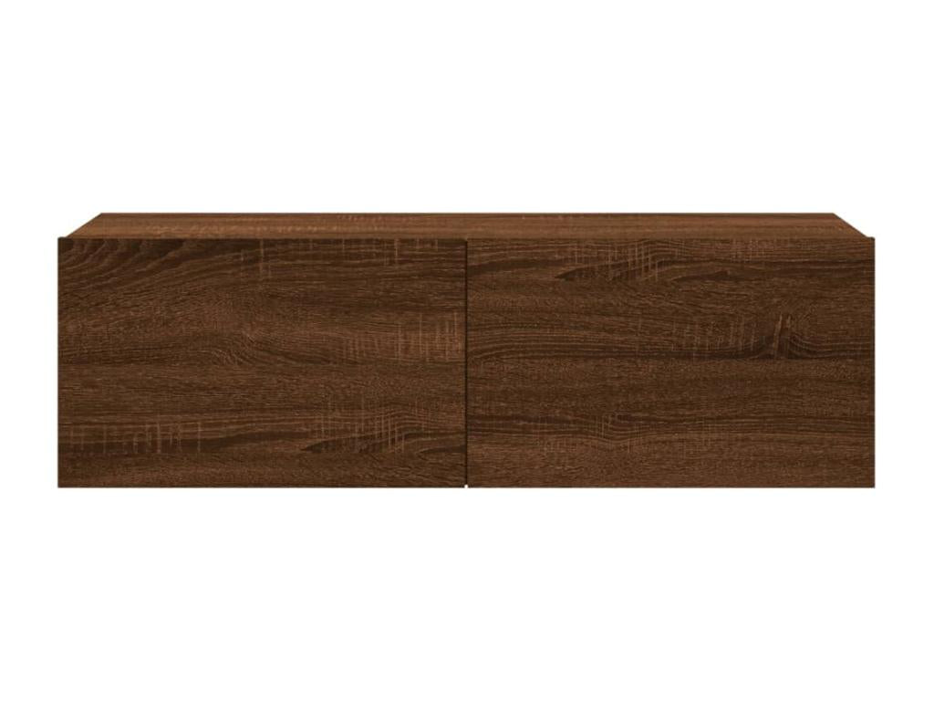 Wall-mounted TV cabinet, brown oak, 100x30x30 cm, engineered wood, ECDQ70144
