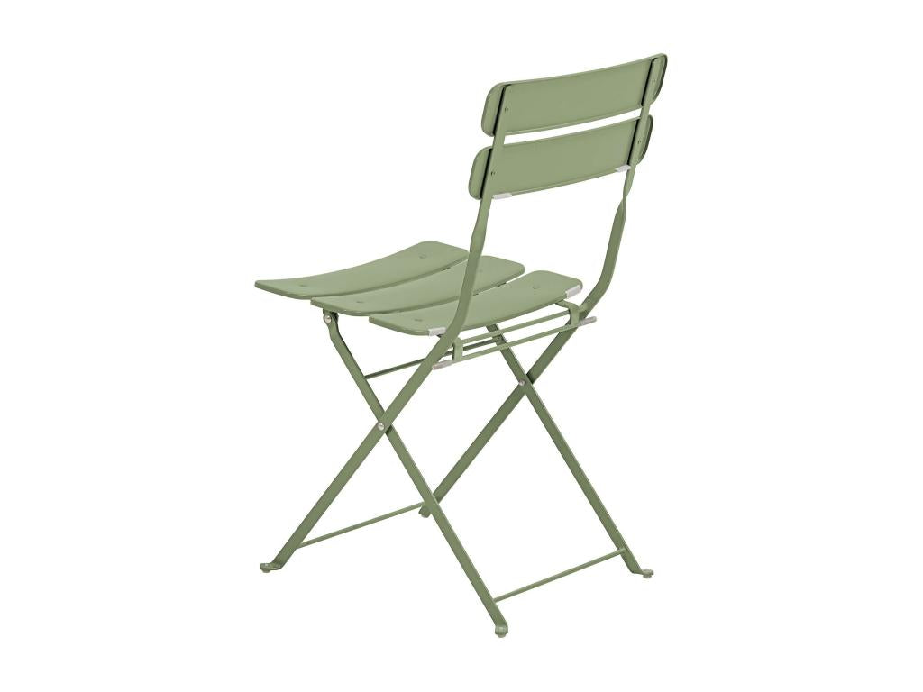 Round folding patio table and 2 folding chairs, lime green FPPY30618
